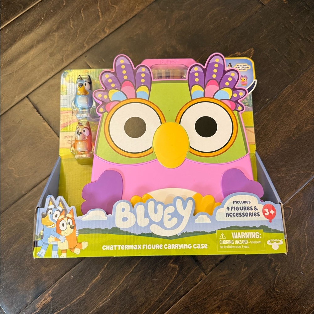 Bluey Chattermax Figure Carrying Case 4 Figures Muffin Chattermax Bingo Playset